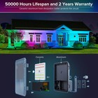 2-pack Rgb Floodlight 80w Dimming Timer Led Outdoor Celebrate 8800lm Party Light