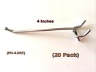  20 Pack  4 Inch All Metal Peg Hooks 1 8 To 1 4  Pegboard  Slatwall  Garage Kit