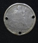 1875 Love Token Engraved Phe Liberty Seated Dime Silver Necklace Ready