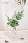  Artificial Rose Flowers Real Touch Fake Flowers With Stem 30pcs Army Green-1