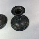 Vintage Pair Silver Plated Candle Stick Holders Ll