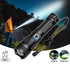100000 Lumen 5-mode  Xhp50 Tactical Telescoping Rechargeable Flashlight