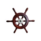 Antique Mahogany Helm Ship Wheel   17 5   1970 s  Nautical Gift