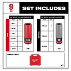 Milwaukee Shockwave Impact Duty Socket 1 2  Drive Sae   Metric 9pc Lug Nut Set