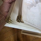 Vtg Camille Deluxe Wedding Album New Box Gold Filigree Corners White Silk Moire