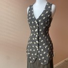Vintage 80s Maximal Floral Long Line Vest Blouse