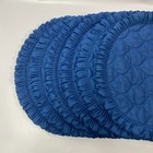 Vintage Navy Blue Placemats Set Of 6 Quilted Oval Ruffle Trim Cottage Farmhouse