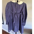 Vintage Polly Flinders Dress Girls Purple Floral Smocked Peter Pan Collar