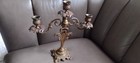 Antique Ornate Double Arm 3 Candle Candelabra