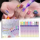 12pcs Nail Art Pen Marker Set 0 5mm Extra Fine Tip Graffiti Drawing Embellishing