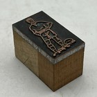 Intage Printing Letterpress Printers Block Cut Rugby Player British Football