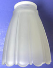 Vintage Frosted Ribbed Tulip Bell Shaped Glass Lamp Light Shade 2  Fitter