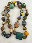Antique -afghan  Millefiori   Trade Beads Necklace     Mixed Old Glass Beads