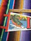 Vintage 70s 80s State Of Idaho Fishing Themed Souvenir Felt Pennant Rare