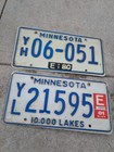 Four 1980 1981 Minnesota License Plates - Free Shipping