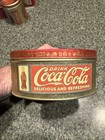 Coca-cola Tin Can Oval 1992 Rare Girl Drinking Coke Collectible Vintage 