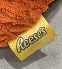 Reese s Peanut Butter Orange Brown Fluffy Round Pillow 18    Plush Vintage Euc  
