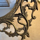 Vintage Silvestri Solid Brass Oval Vanity Mirror 12x9 Ornate Baroque Easel Stand