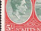  730  st Kitts-nevis Kgvi 1938-50  5s Breakin Frame Above Ornament Sg77bb M mint