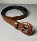Philippines Brown Leather  Belt  Size 28   molded Pvc Casual Belt