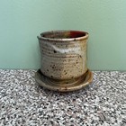 Drip Glazed Pottery Sponge Holder Candle Holder Unique Artist Signed