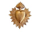 Sacred Heart  Metal Heart Milagro  Heart Box  Ex Voto  Prayer Holder  antique 