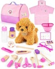 Wooden Pretend Play Toys Dortoc Veterinarian Kit With Dog Carrier For Kids Ages