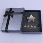 Cosplay Voyager Communicator Badge Set Pin Brooch And Rank Pips Props Set Of 6