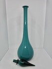 Vintage Mcm Empoli Peacock Cased Glass 26 5    Genie Bottle Decanter W stopper