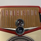 Vintage Style Beach Boy Am fm Transistor Radio Red Cream Portable W  Kickstand