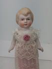 5    Antique German  All Bisque Doll Jointed Arms Molded Blonde Hair Sf2