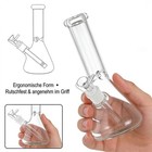 9 Inch Heavy Duty Glass Bong  Beaker Water Pipe  14mm Bowl With Screen