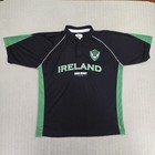 Ireland Rugby Jersey Mens Large Black Green Croker Sportswear Irish Top Shirt