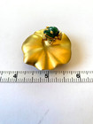 Vintage Estee Lauder  knowing  Solid Perfume Compact Frog On Gold-tone Lily Pad