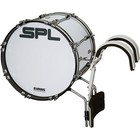 Sound Percussion Labs Birch Marching Bass Drum With Carrier - White 20 X 14 In 