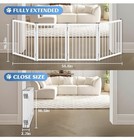 Freestanding Small Dog Gate  16  Tall Small Pet Gate White Metal