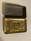 Wonderful Arts And Crafts Period Tin Box C 1900 Brass Pins 1 4 Lb Rare Antique 