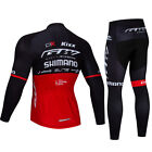 Pro Men s Cycling Jacket Tights Sets Long Sleeve Riding Jersey Long Pants Kits