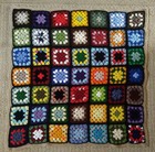 Handmade 42 x42  Multi Color Crochet Granny Square Afghan Lap Sofa Blanket Throw