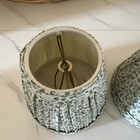 Ballard Designs Lynx Chandelier Sconce Shades Pleated Green Sage Cheetah Set  4 