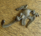 Vintage Solid Brass Eagle Wall-mount Coat hat leash key Hook