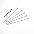 Silver Plated Quality Brass Ball Head Pins Jewelry Making 50mm X 22 Gauge 100pcs