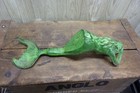 Vintage Cast Iron  Mermaid 17 1 2  Long     Sits Up On Shelf  ledge   Weighs 7lb