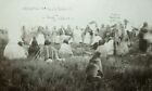 Old Antique Vtg Dated 1909 Rppc Native American Indians Photo Of Beef Issue Okla