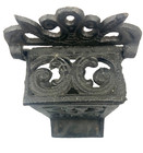 Vintage Cast Iron Match Safe Wall Mount Holder Ornate Scroll Fireplace Decor