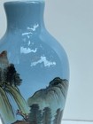 1950 s Taiwanese Republic Of China  roc  Hand Painted Porcelain Landscape Vase 