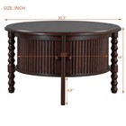 30  Vintage Round Coffee Table With Sliding Doors Retro Accent Cocktail Table