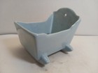 Vintage Haeger Blue Rocking Cradle Planter Baby Bassinet Pottery Mcm