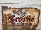 Vintage Rare Rough Patina Crusty Frostie Root Beer Menu Board Chalk Embossed