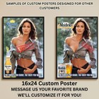 Sexy Pinup Girl Custom Alcohol Poster Any Beer Whiskey Tequila Vodka Brand   390